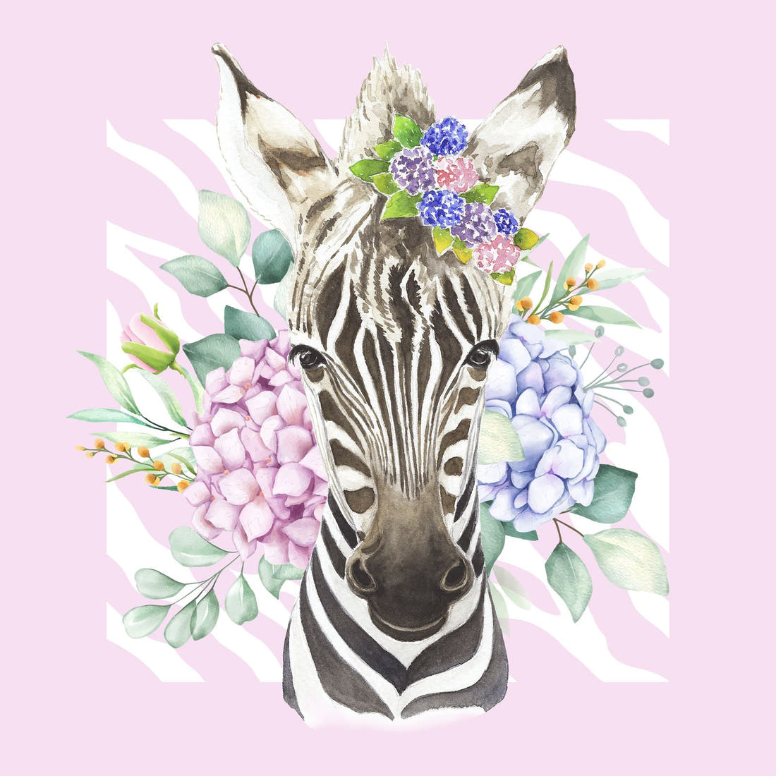 Design 679 Cute Zebra Panel – full artwork close-up of the printed picture | Fabric by Missy Rose