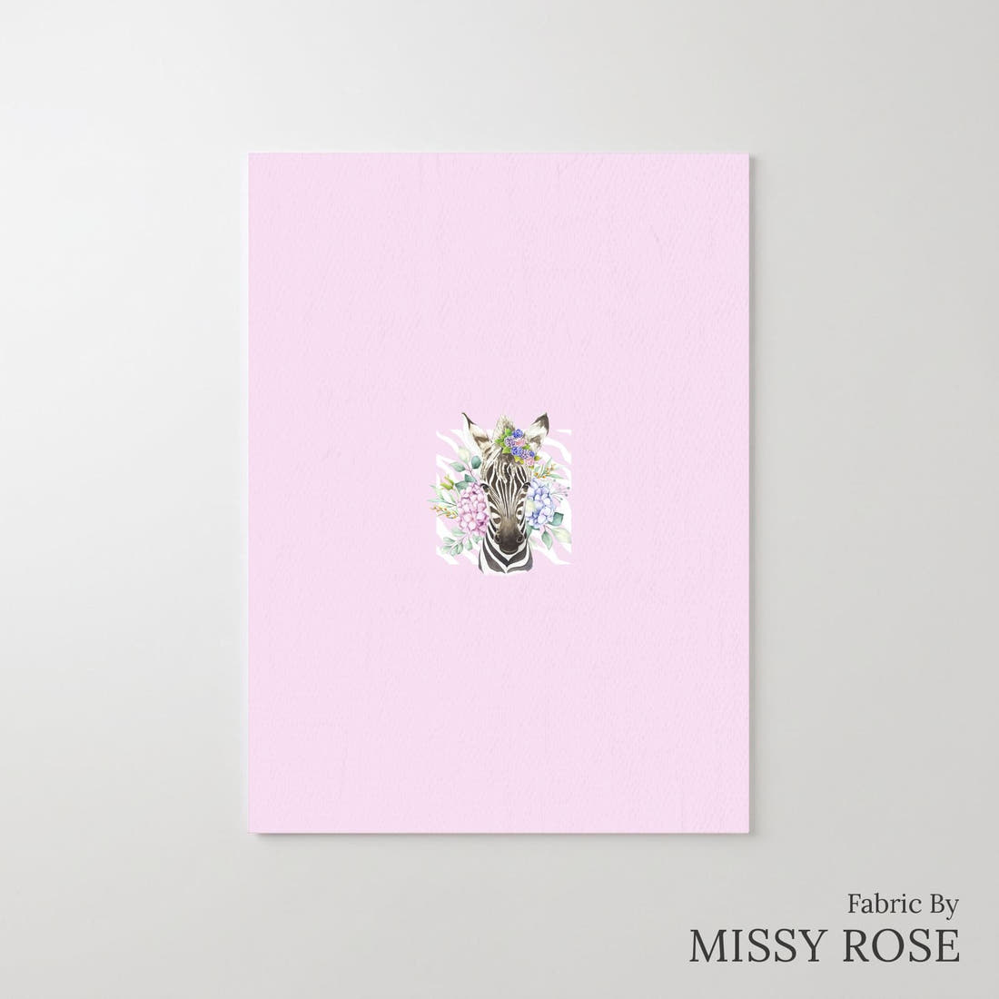 Design 679 Cute Zebra Panel – printed fabric panel with centred picture, custom printed to order | Fabric by Missy Rose
