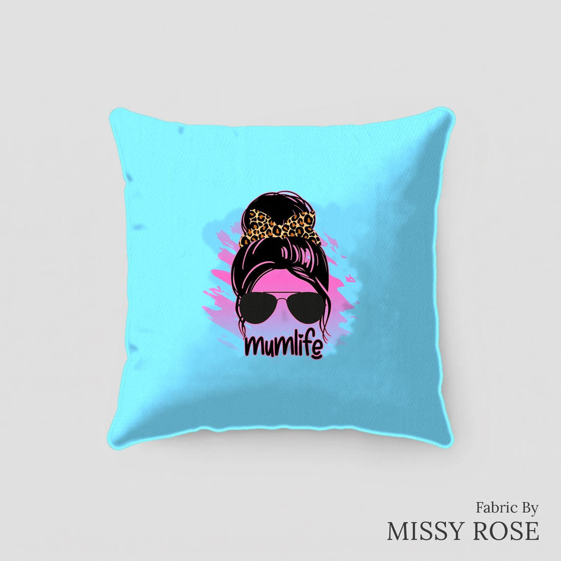 Design 68 Mumlife Panel sewn into a cushion – see how the panel looks made up | Fabric by Missy Rose