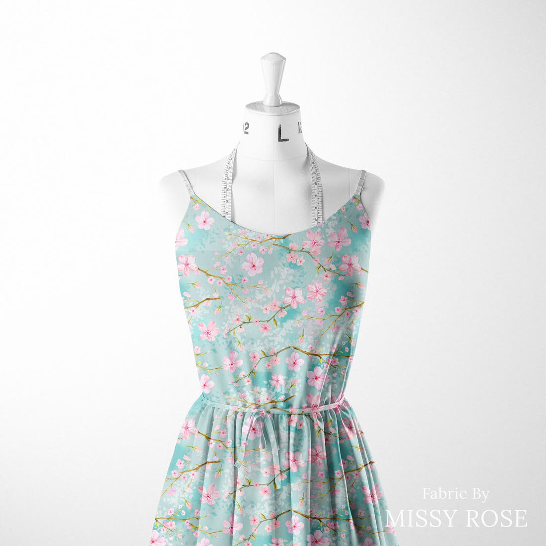 Design 680 Cherry Blossom Fabric sewn into a women's dress – see how the print looks made up | Fabric by Missy Rose