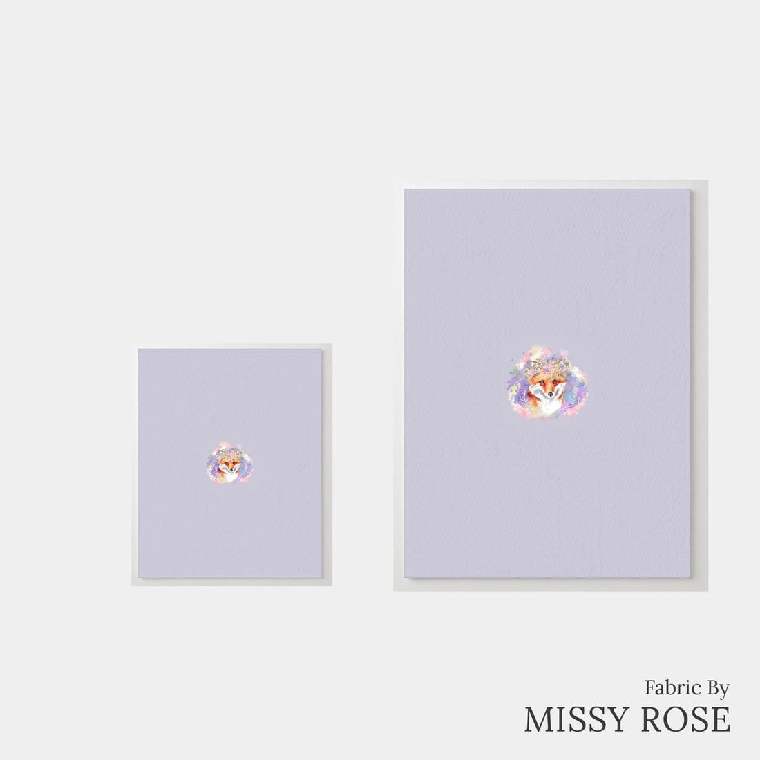 Design 681 Purple Fox Panel – universal and adult panel sizes side by side | Fabric by Missy Rose