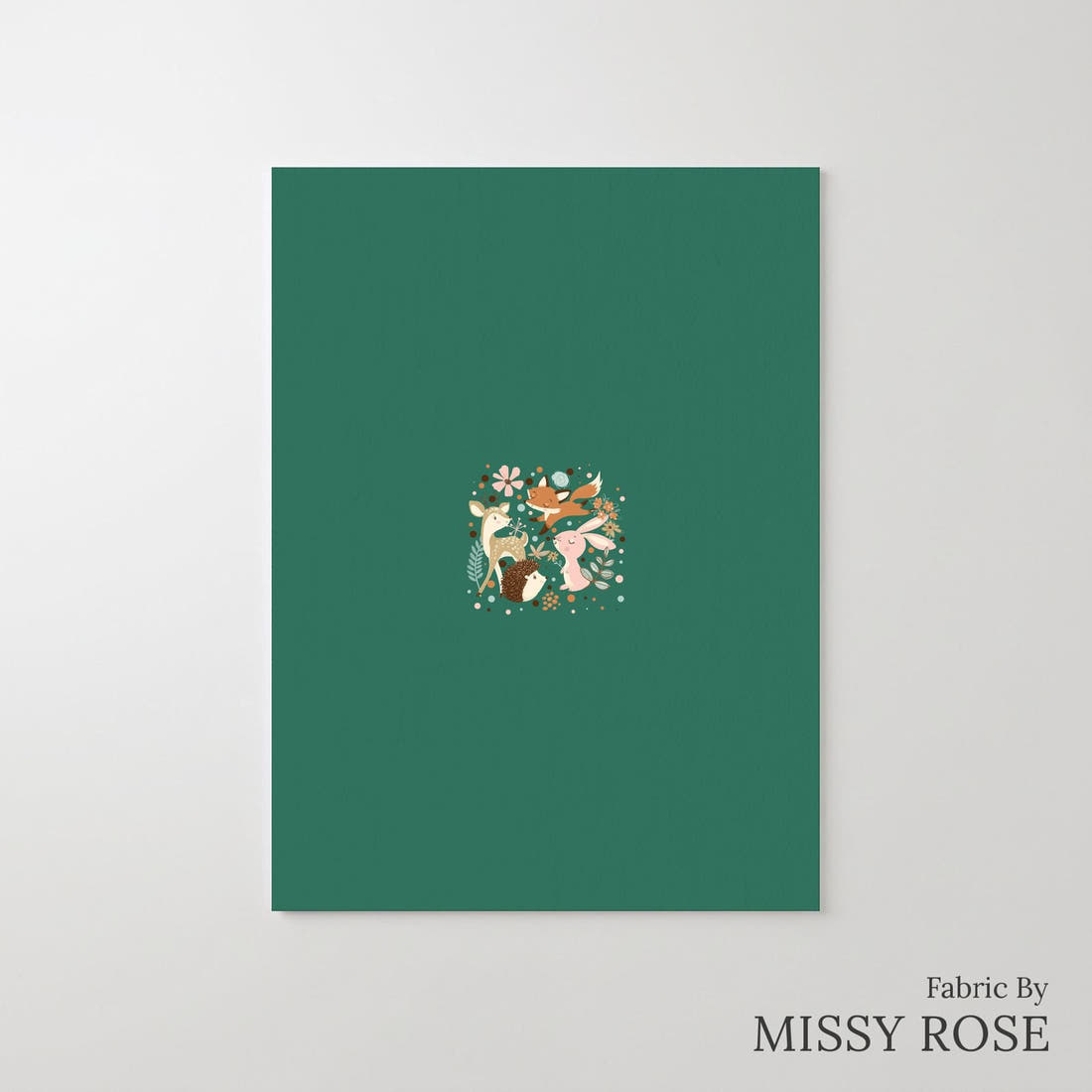 Design 682 Woodland Panel – printed fabric panel with centred picture, custom printed to order | Fabric by Missy Rose