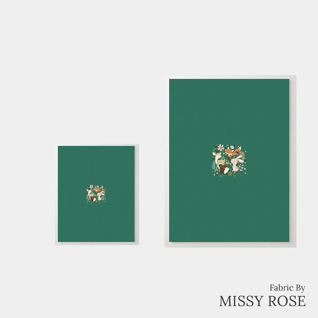 Design 682 Woodland Panel – universal and adult panel sizes side by side | Fabric by Missy Rose