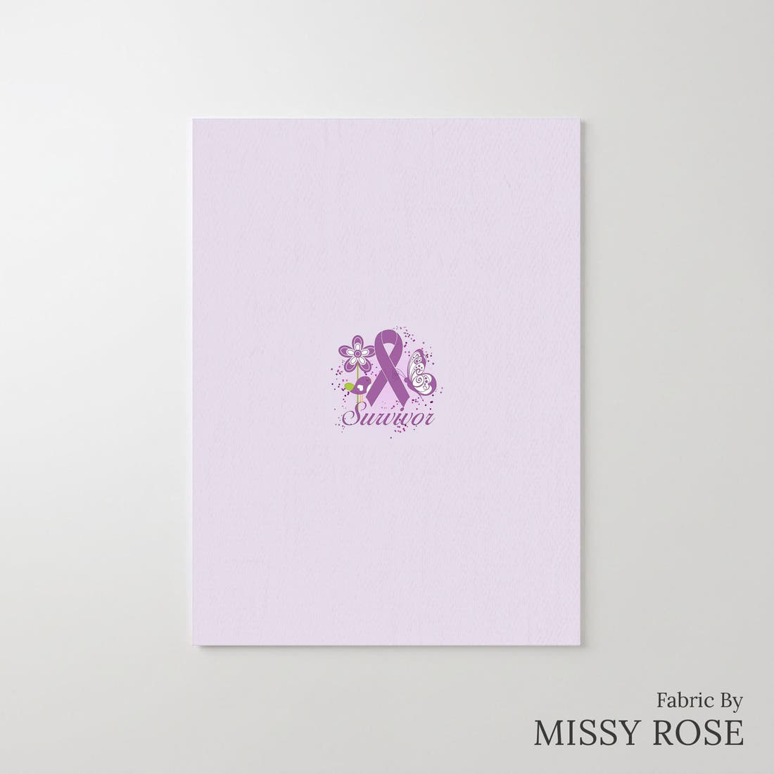 Design 686 Purple Ribbon Panel – printed fabric panel with centred picture, custom printed to order | Fabric by Missy Rose