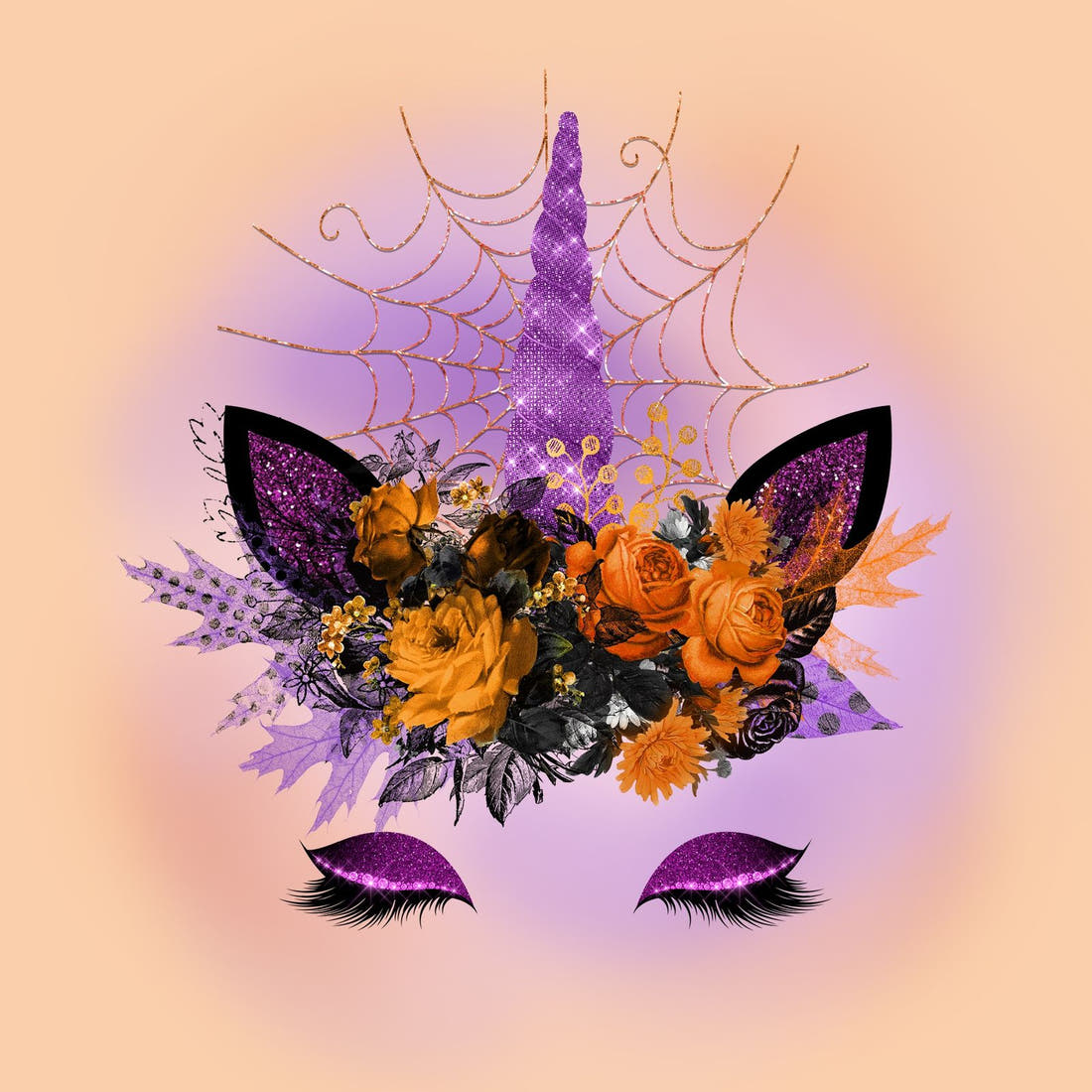 Design 688 Halloween Unicorn Panel – full artwork close-up of the printed picture | Fabric by Missy Rose