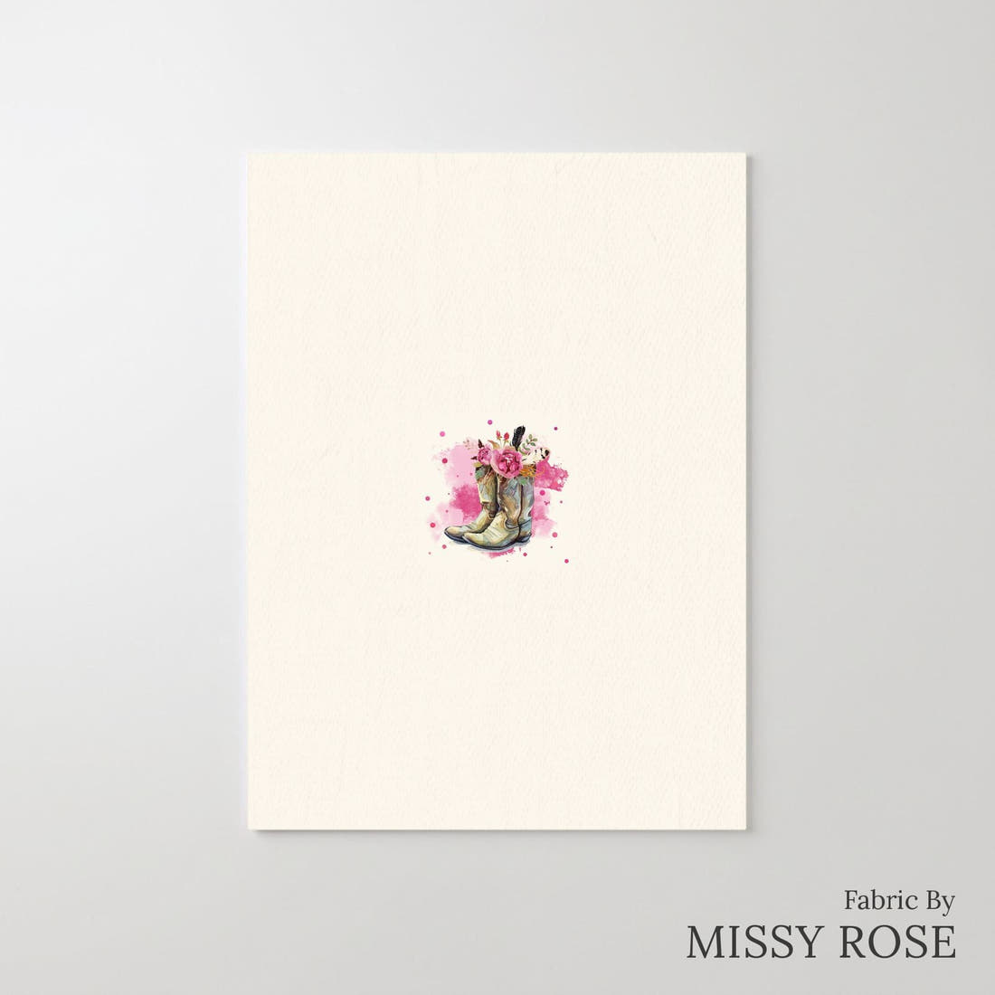 Design 690 Cowgirl Boots Panel – printed fabric panel with centred picture, custom printed to order | Fabric by Missy Rose