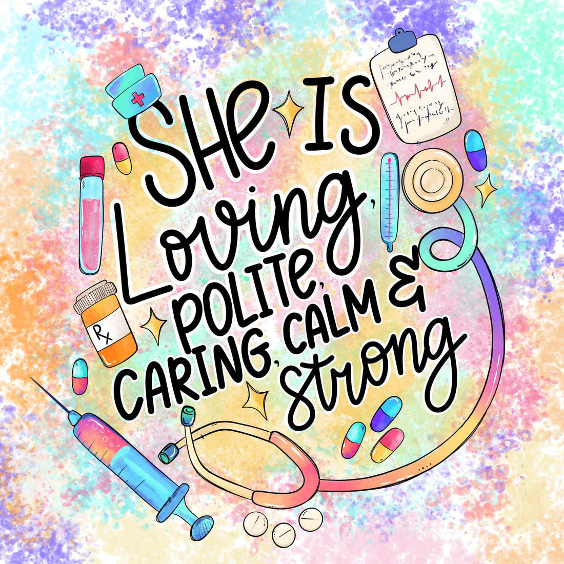 Design 691 Caring Panel – full artwork close-up of the printed picture | Fabric by Missy Rose