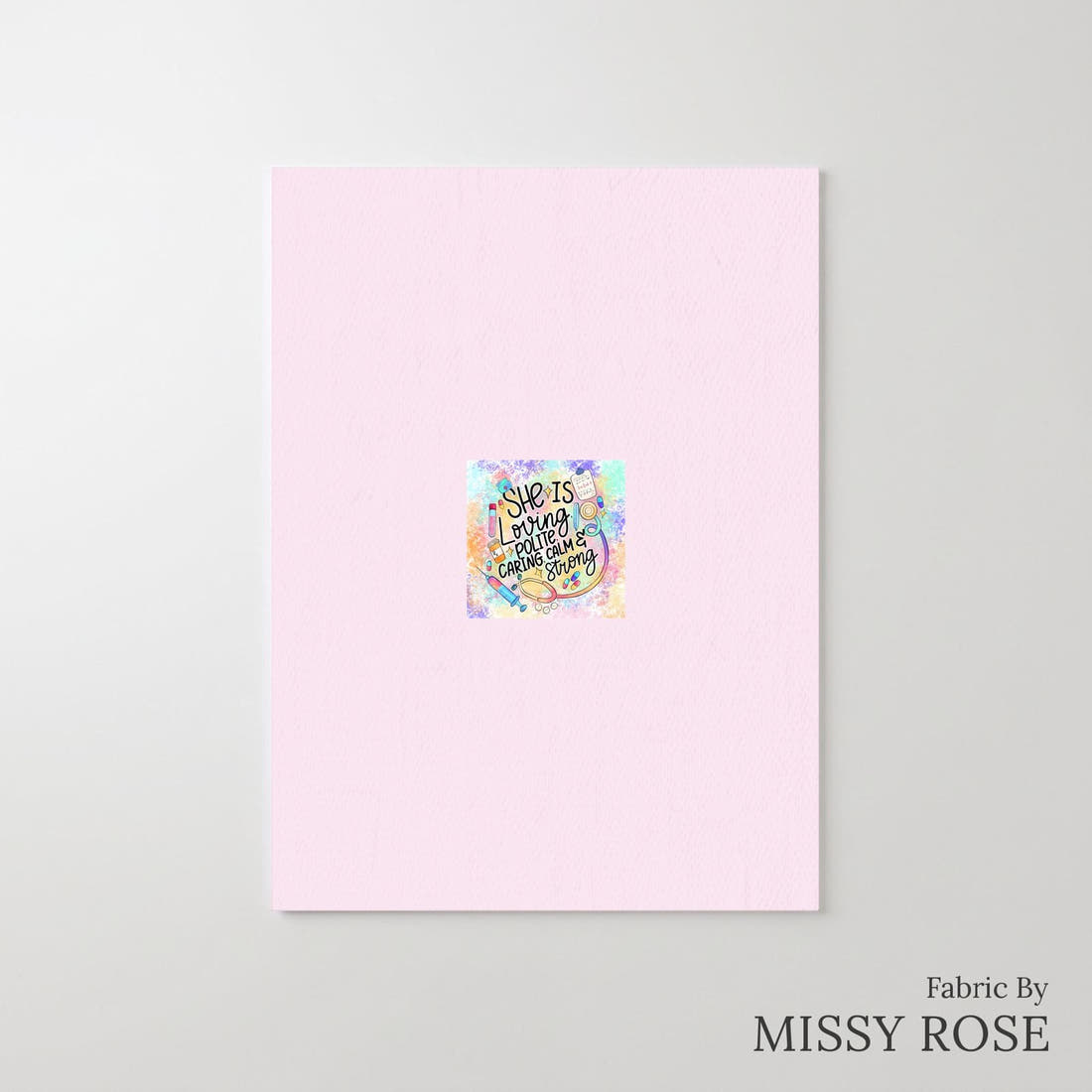 Design 691 Caring Panel – printed fabric panel with centred picture, custom printed to order | Fabric by Missy Rose