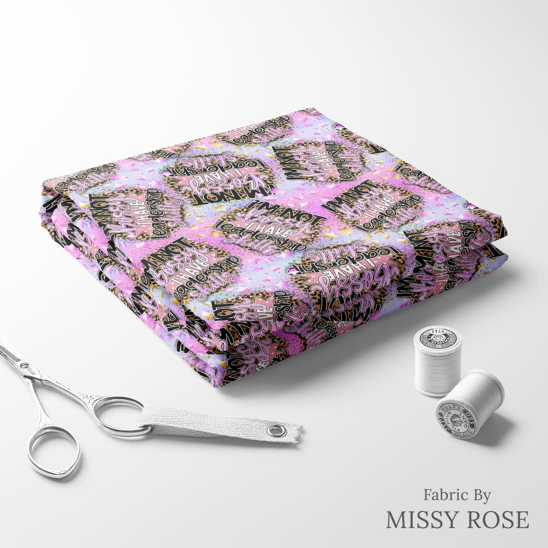 Design 692 Leadership Fabric folded fabric stack with matching thread – pre-order fabric Australia | Fabric by Missy Rose