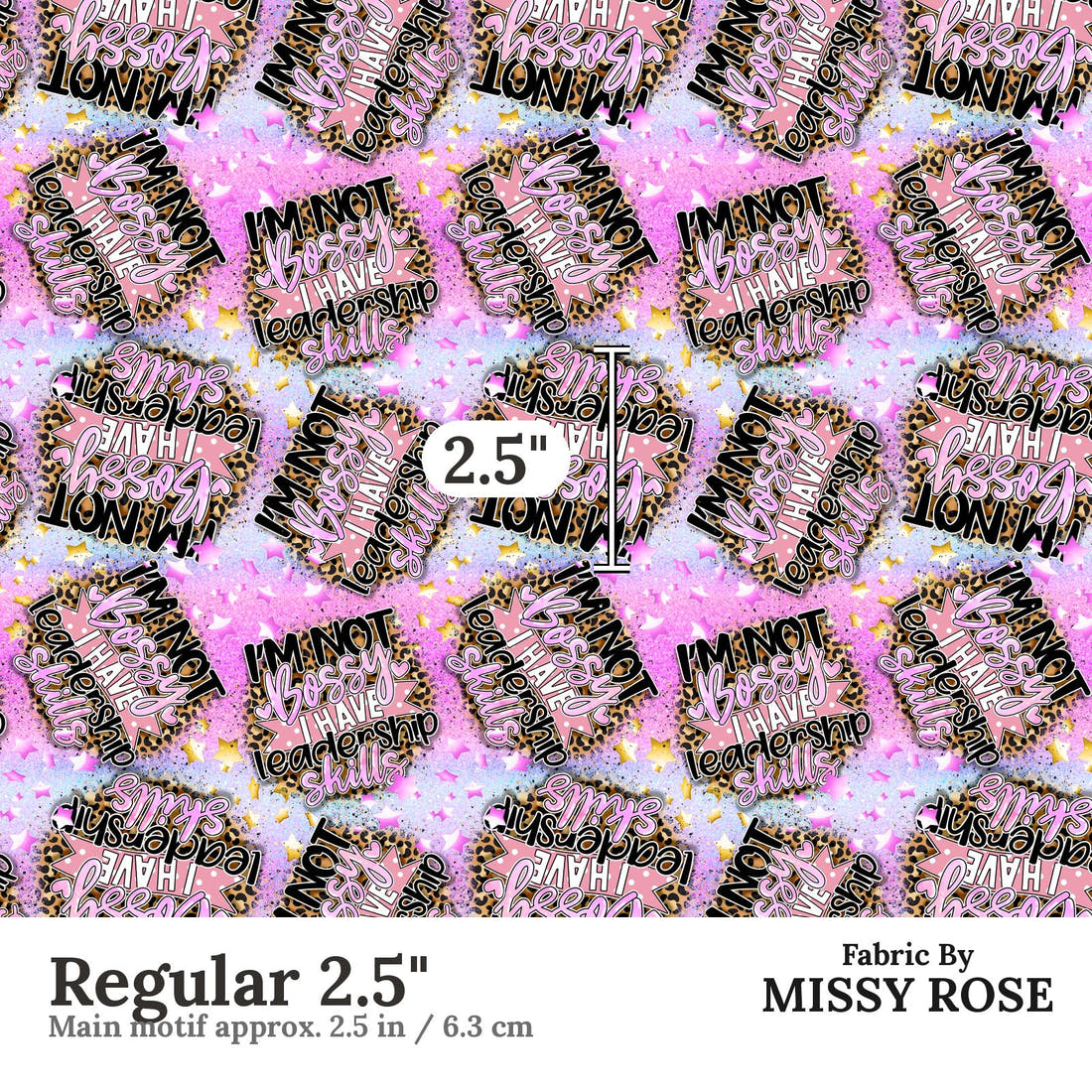Design 692 Leadership Fabric Regular 2.5" - print scale | Fabric by Missy Rose