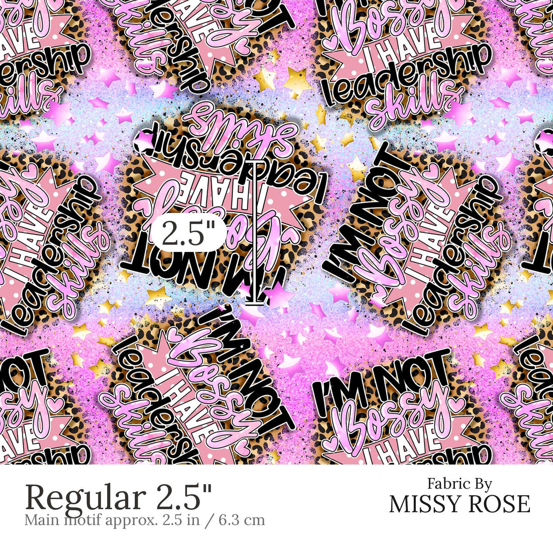 Design 692 Leadership Fabric Regular 2.5 inch print scale guide | Fabric by Missy Rose