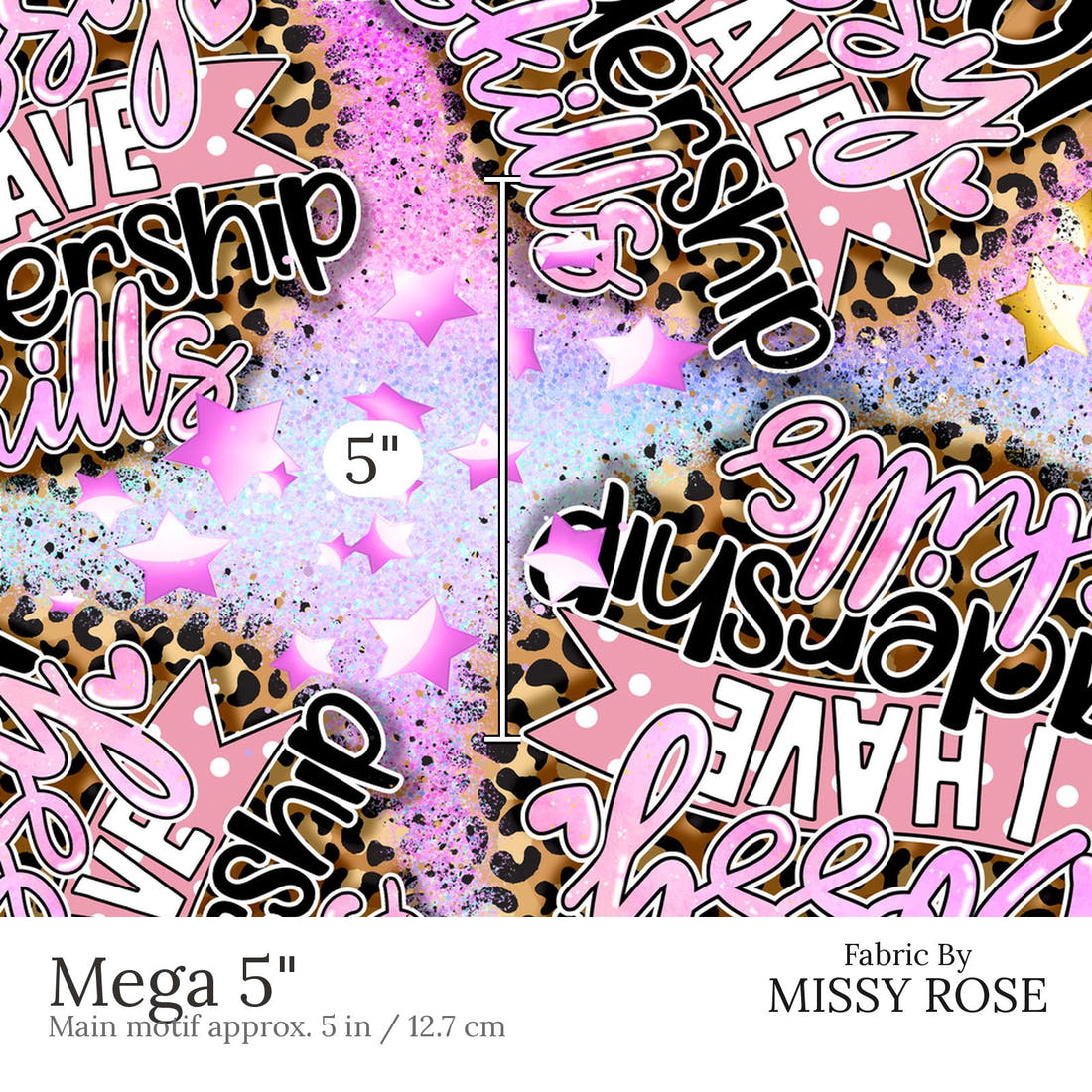 Design 692 Leadership Fabric Mega 5 inch print scale guide | Fabric by Missy Rose