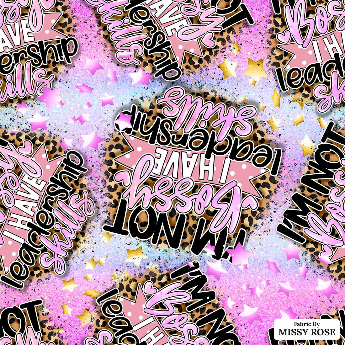 Design 692 Leadership Fabric - flat view of the print, zoom in for detail | Fabric by Missy Rose