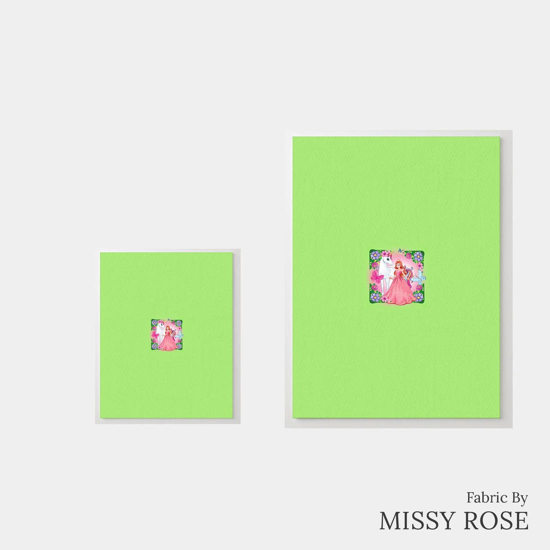 Design 696 Princess Panel – universal and adult panel sizes side by side | Fabric by Missy Rose
