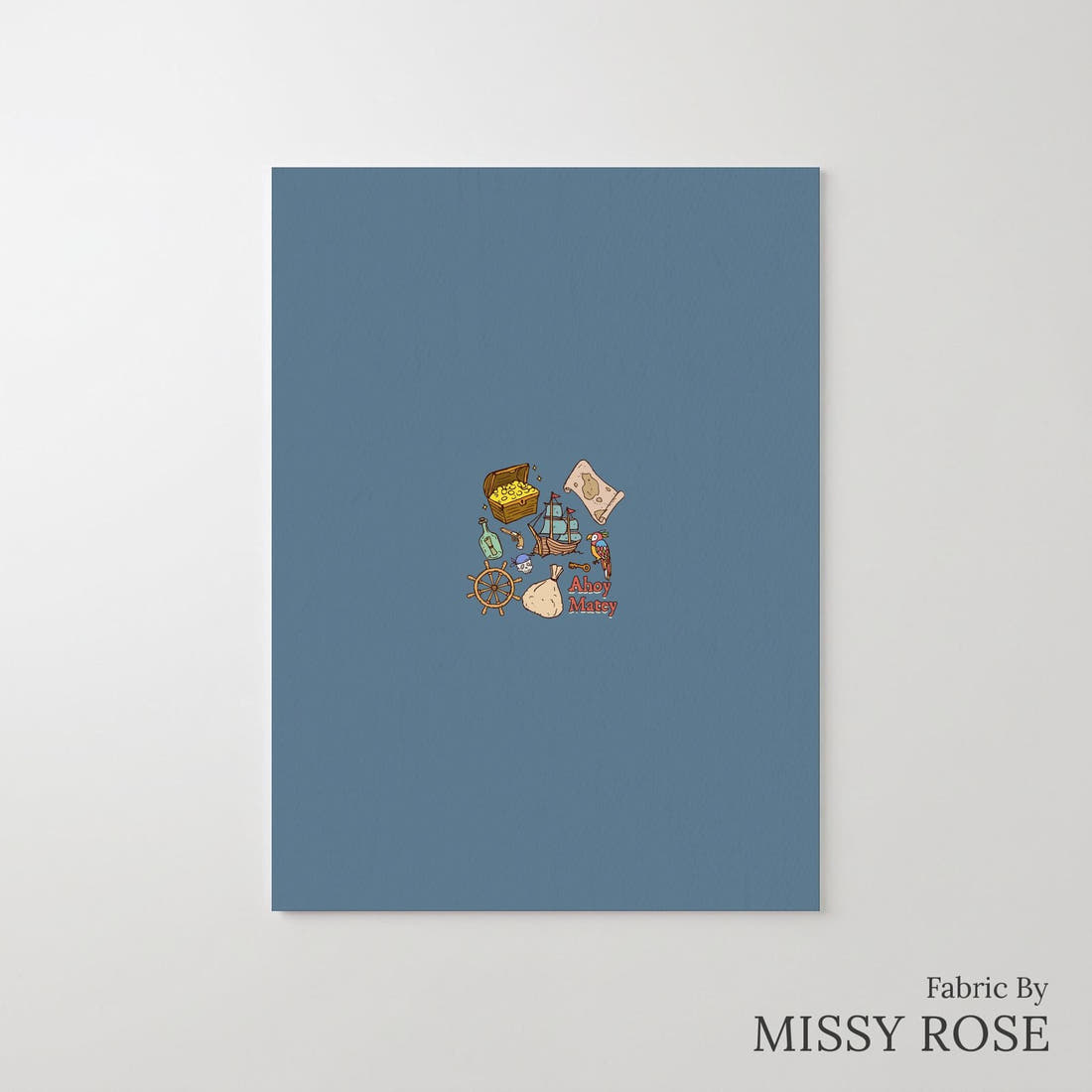 Design 698 Pirate Panel – printed fabric panel with centred picture, custom printed to order | Fabric by Missy Rose