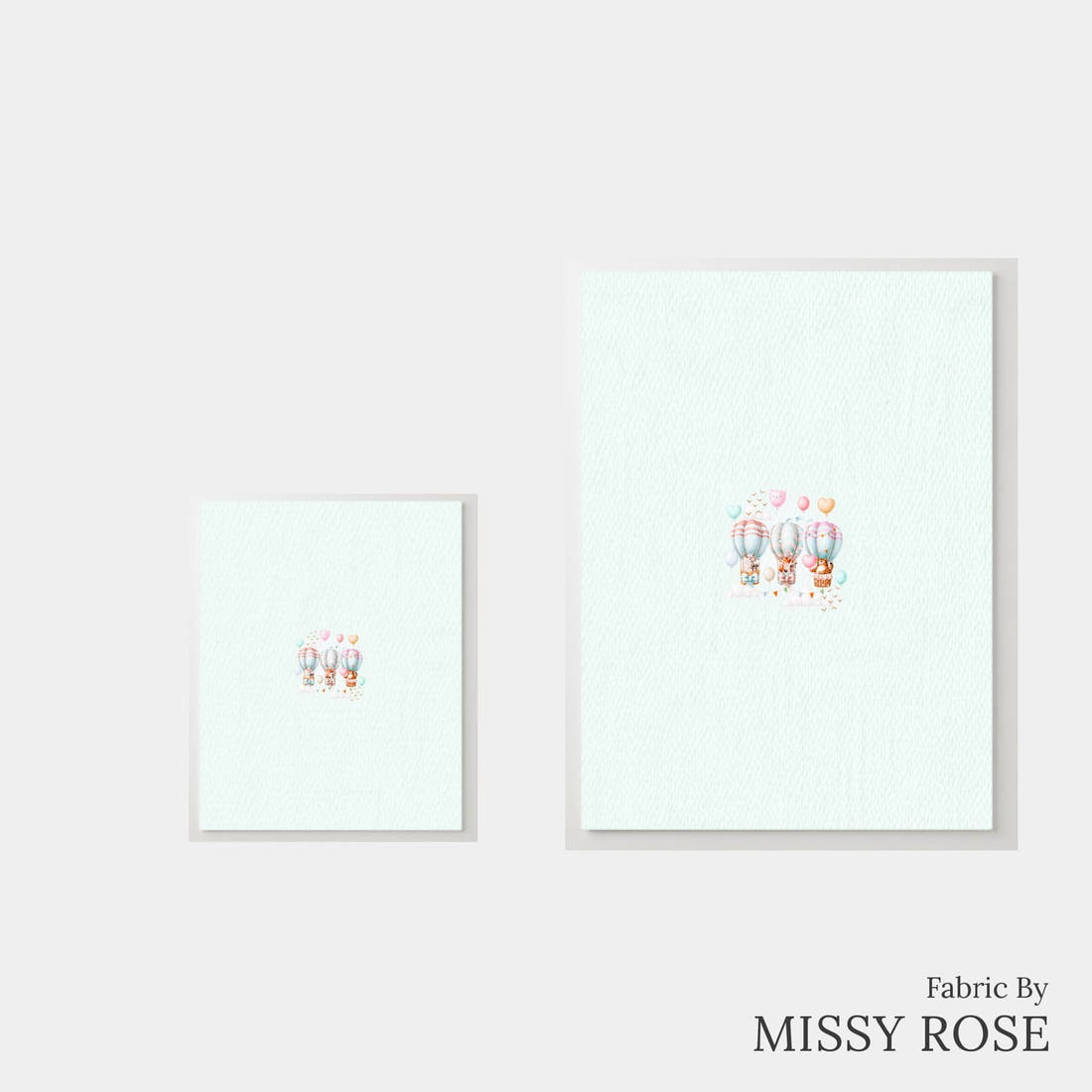 Design 7 Air Balloon Panel – universal and adult panel sizes side by side | Fabric by Missy Rose