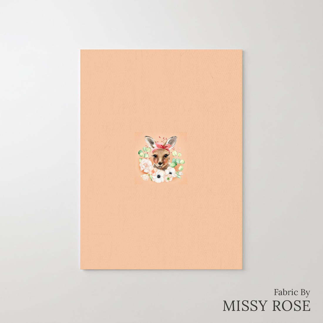 Design 700 Kangaroo Panel – printed fabric panel with centred picture, custom printed to order | Fabric by Missy Rose
