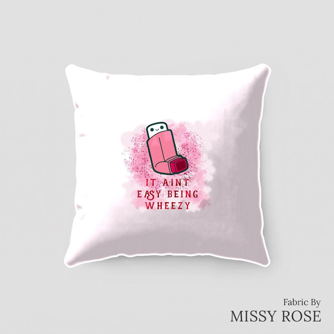 Design 71 Pink Puffer Panel sewn into a cushion – see how the panel looks made up | Fabric by Missy Rose