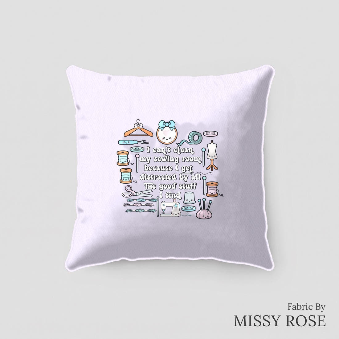 Design 72 Sewing Panel sewn into a cushion – see how the panel looks made up | Fabric by Missy Rose