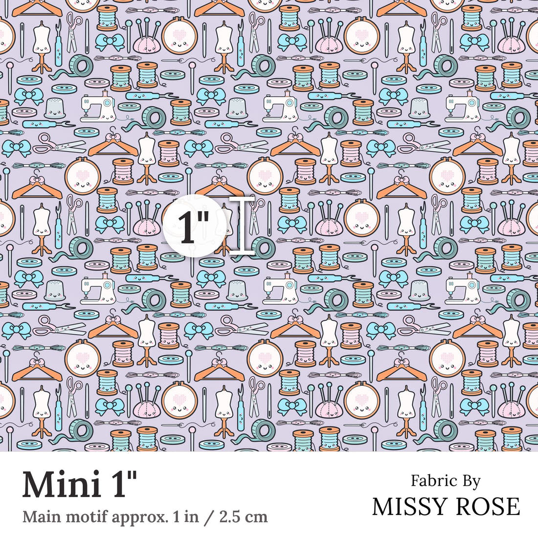 Design 72 Sewing Fabric Mini 1 inch print scale guide | Fabric by Missy Rose