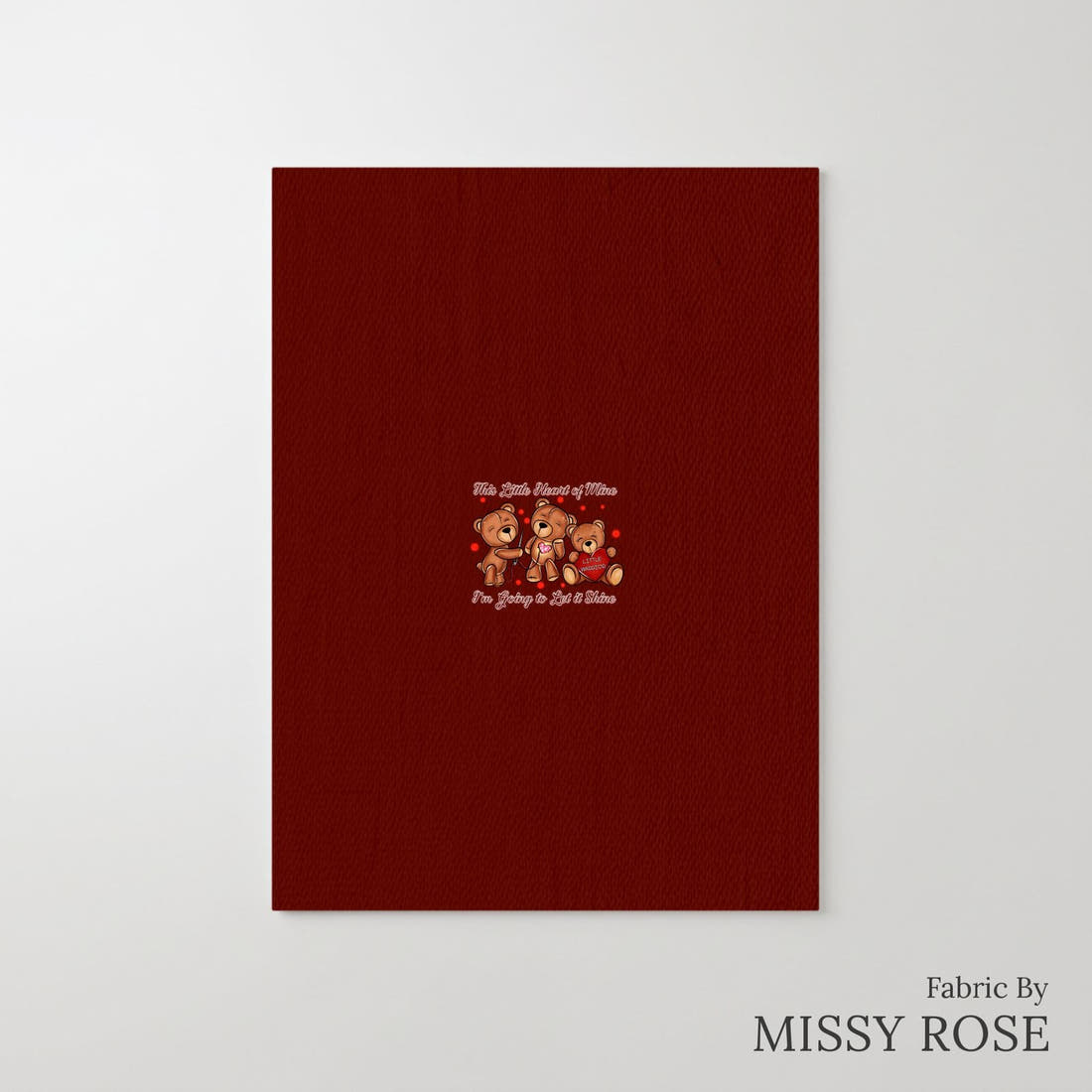 Design 73 Heart Warrior Panel – printed fabric panel with centred picture, custom printed to order | Fabric by Missy Rose