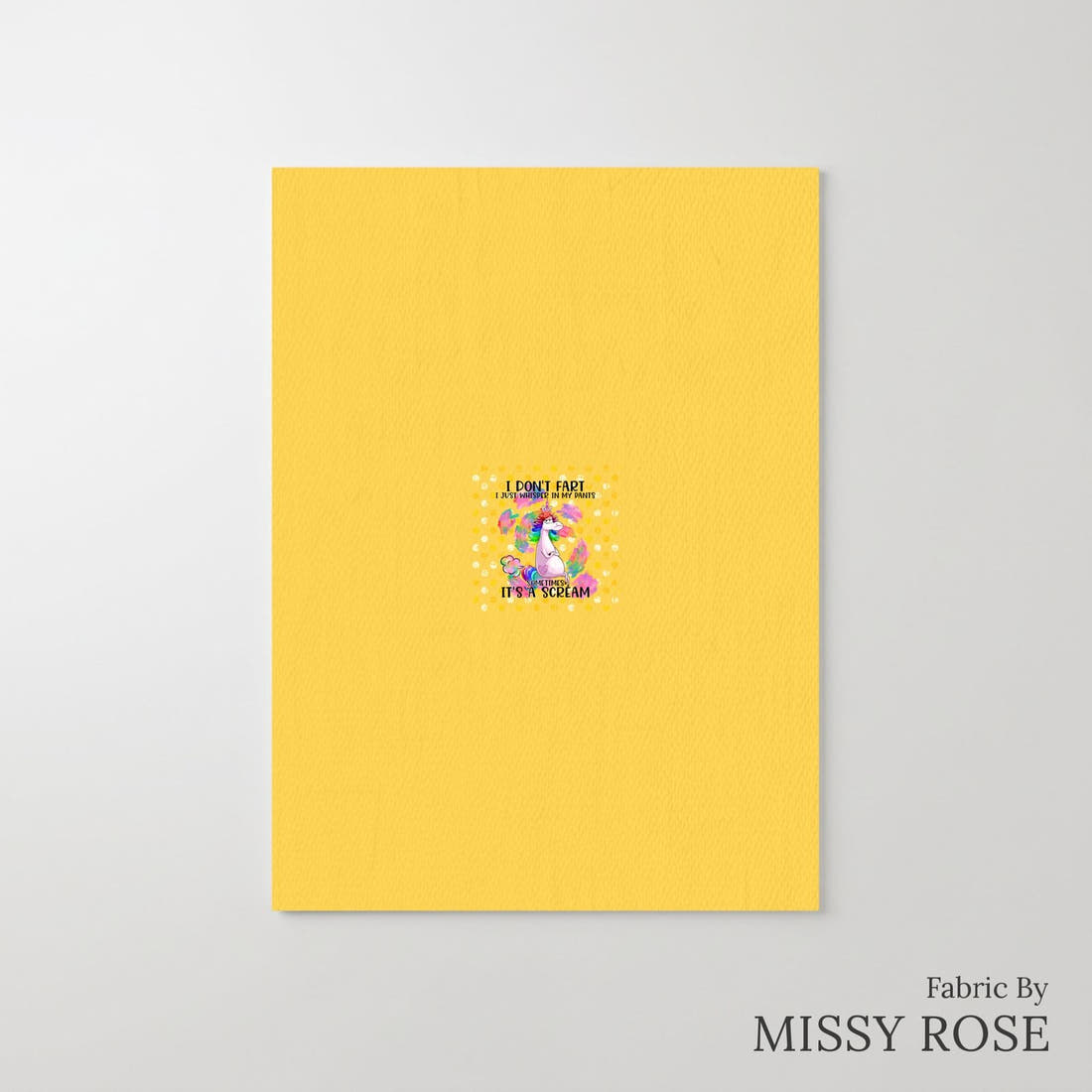 Design 74 Fart Panel – printed fabric panel with centred picture, custom printed to order | Fabric by Missy Rose