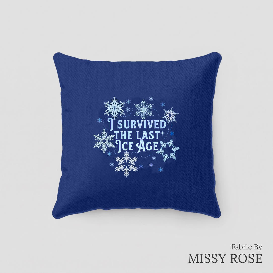 Design 75 Snowflake Panel sewn into a cushion – see how the panel looks made up | Fabric by Missy Rose