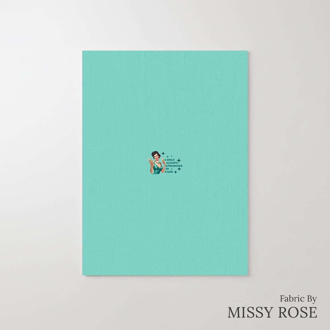 Design 76 Apologies Panel – printed fabric panel with centred picture, custom printed to order | Fabric by Missy Rose