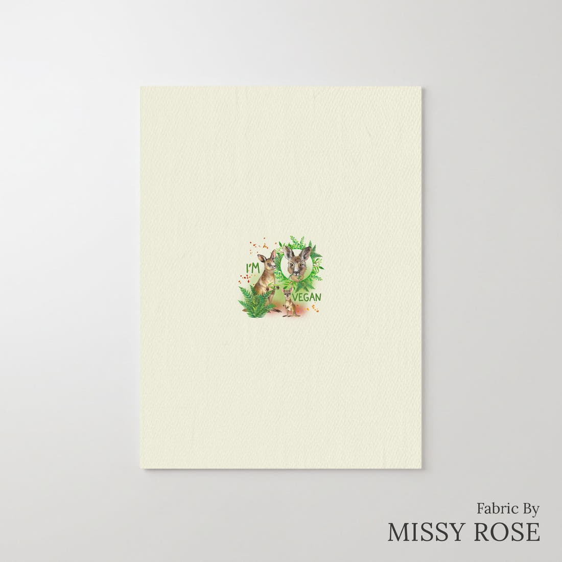 Design 77 Kangaroo Panel – printed fabric panel with centred picture, custom printed to order | Fabric by Missy Rose