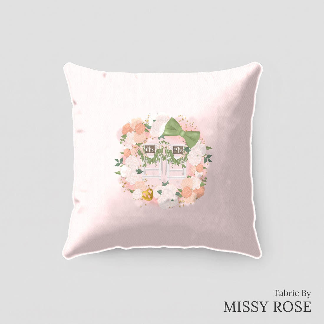Design 79 Married Panel sewn into a cushion – see how the panel looks made up | Fabric by Missy Rose