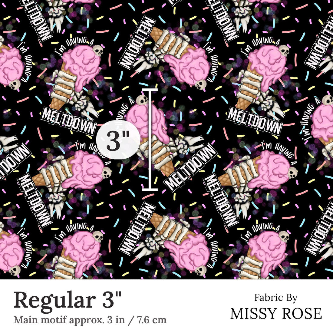 Design 80 Meltdown Fabric Regular 3 inch print scale guide | Fabric by Missy Rose
