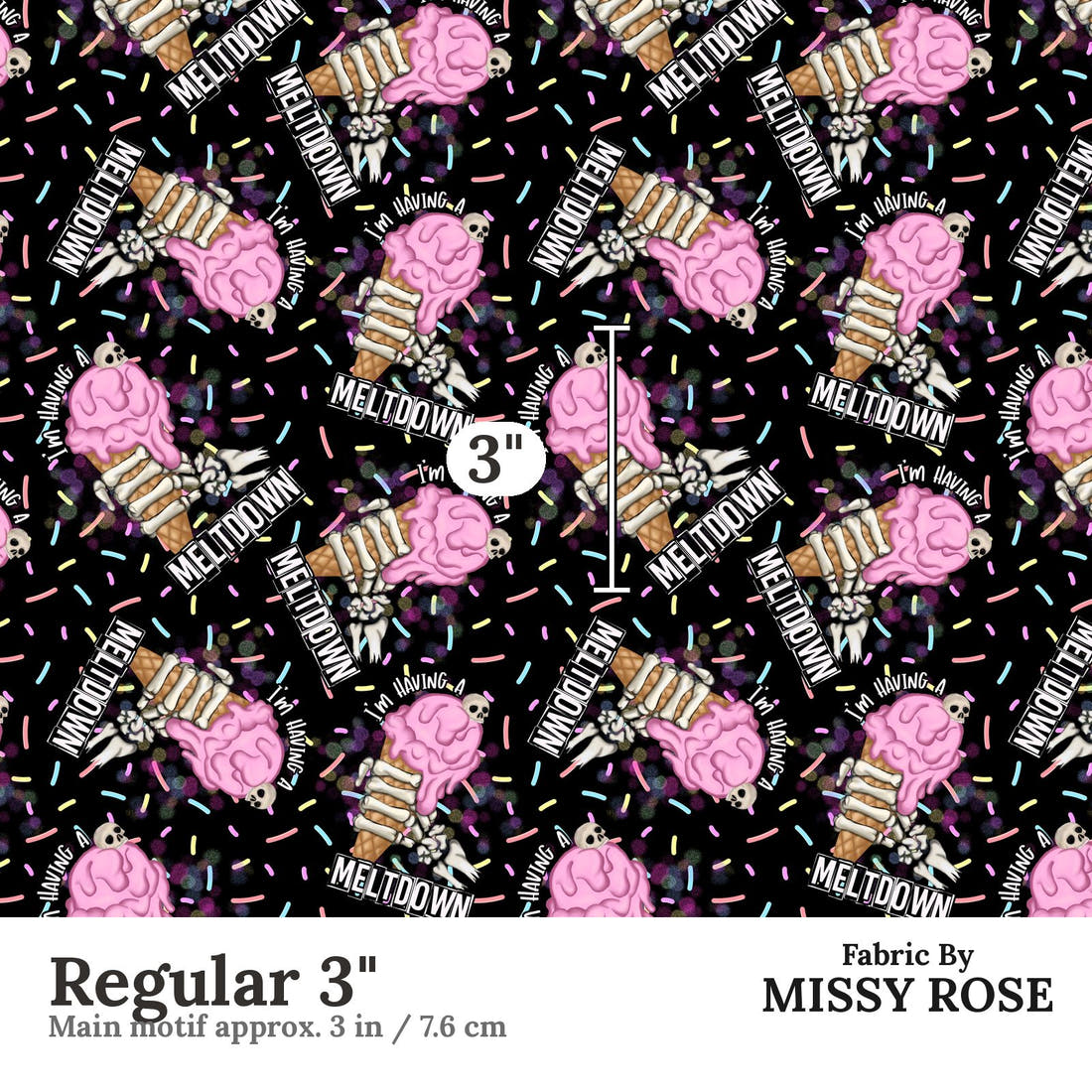Design 80 Meltdown Fabric Regular 3" - print scale | Fabric by Missy Rose