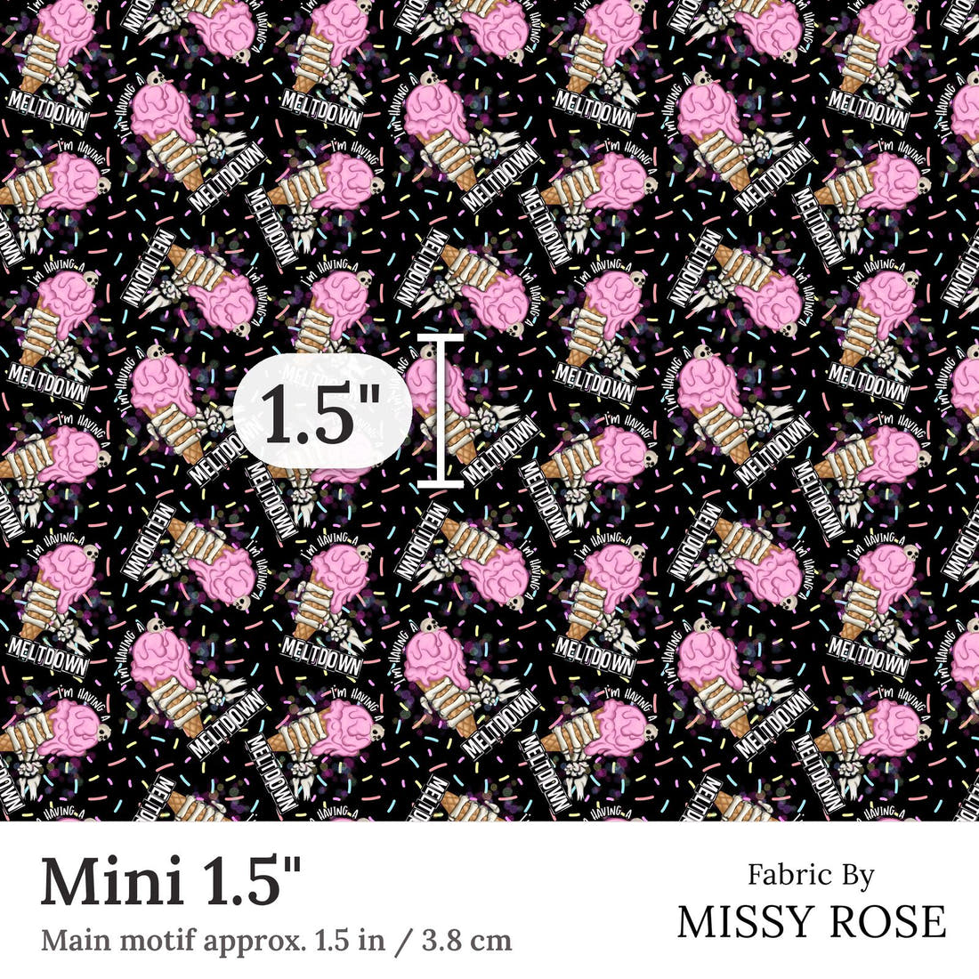 Design 80 Meltdown Fabric Mini 1.5 inch print scale guide | Fabric by Missy Rose