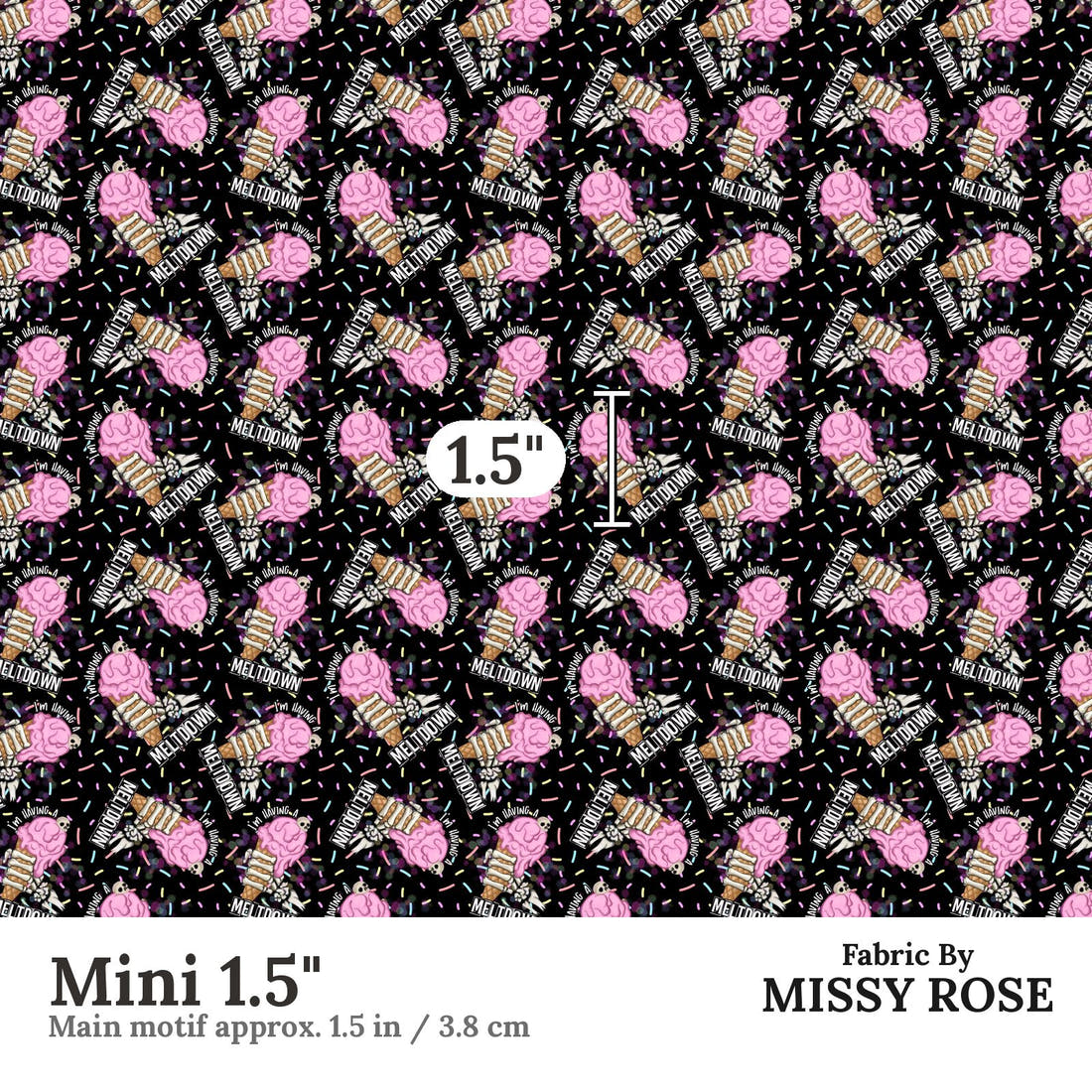 Design 80 Meltdown Fabric Mini 1.5" - print scale | Fabric by Missy Rose