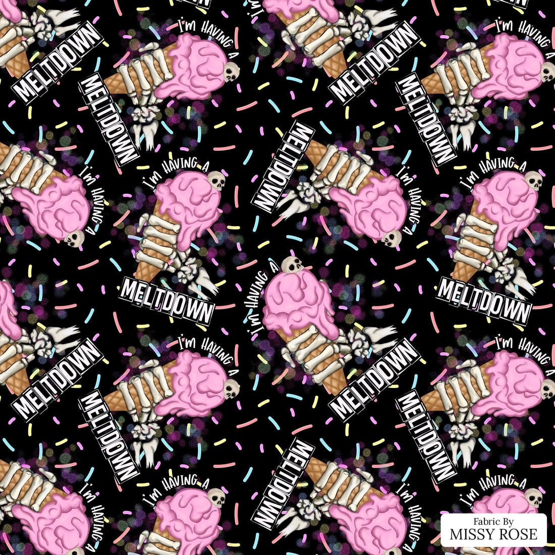 Design 80 Meltdown Fabric - flat view of the print, zoom in for detail | Fabric by Missy Rose