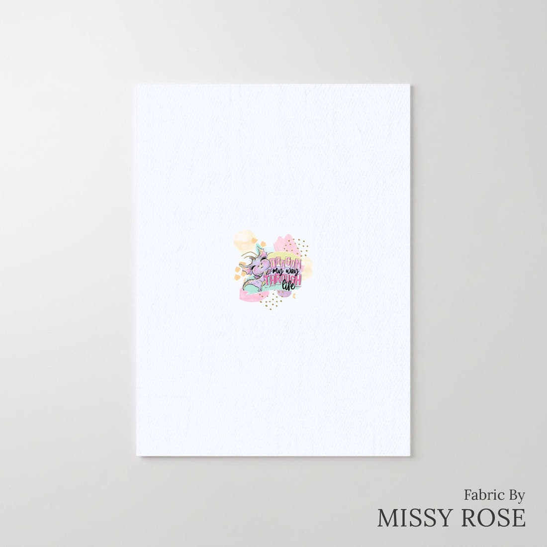 Design 800 Cheeky Dragon Panel – printed fabric panel with centred picture, custom printed to order | Fabric by Missy Rose