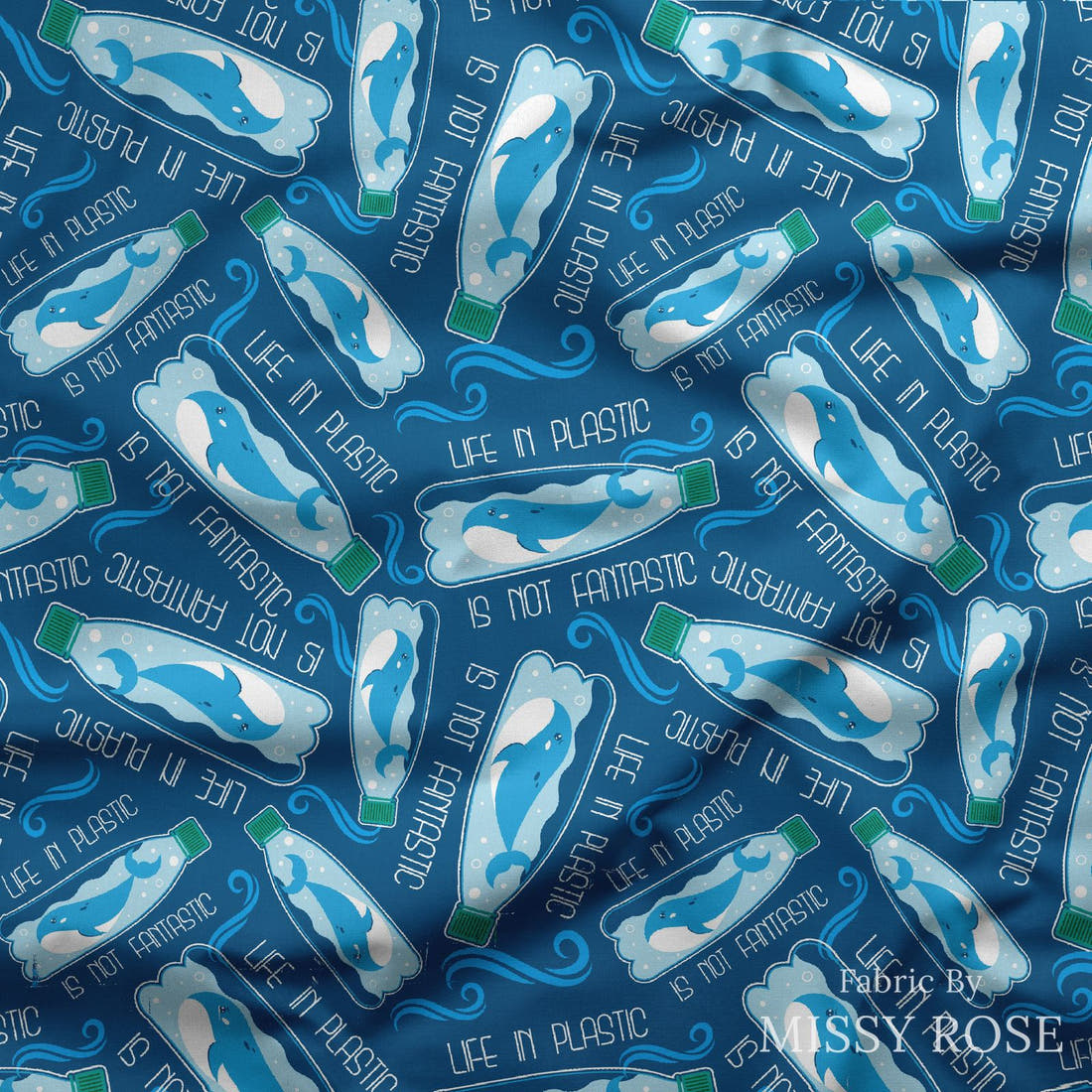 Design 802 Plastic Fabric draped fabric mockup – custom printed fabric by the metre | Fabric by Missy Rose