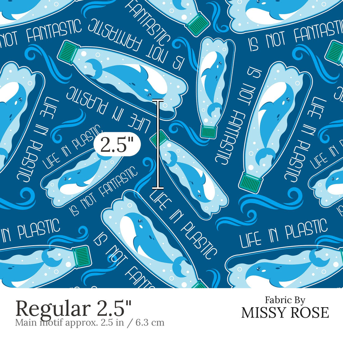 Design 802 Plastic Fabric Regular 2.5 inch print scale guide | Fabric by Missy Rose