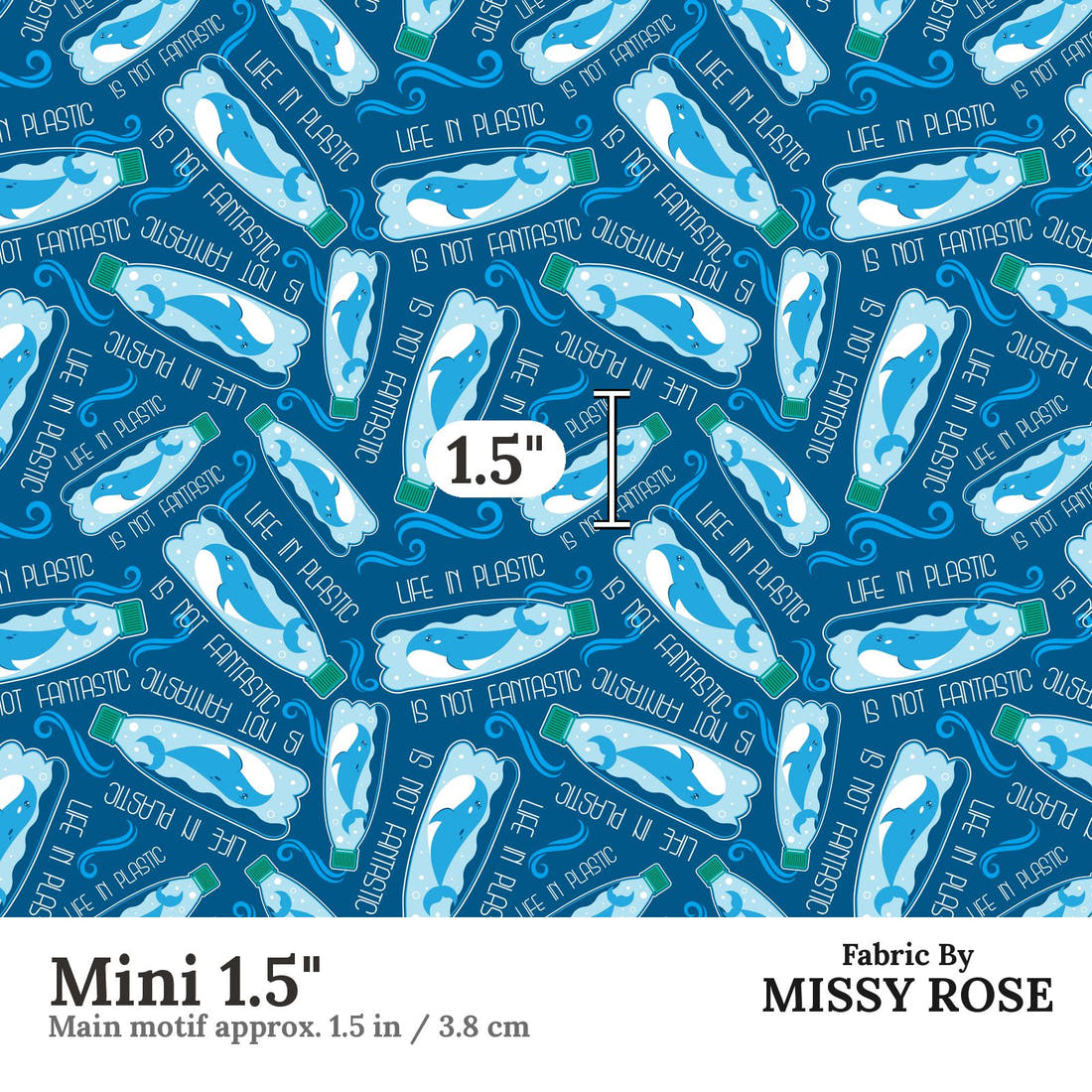 Design 802 Plastic Fabric Mini 1.5" - print scale | Fabric by Missy Rose