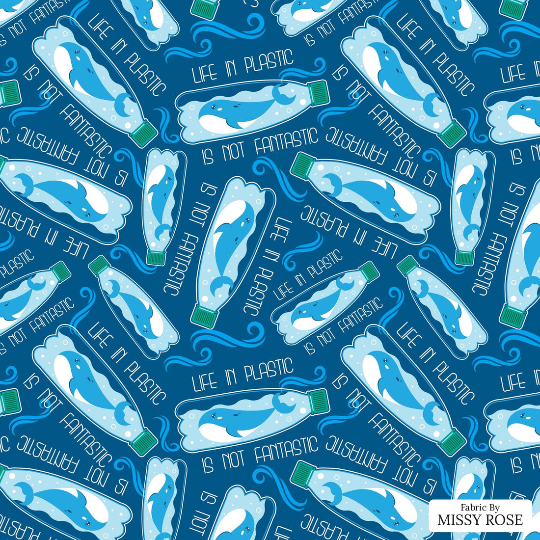 Design 802 Plastic Fabric - flat view of the print, zoom in for detail | Fabric by Missy Rose