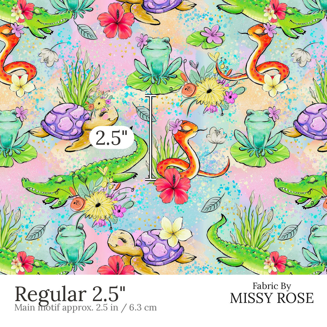 Design 804 Reptile Fabric Regular 2.5 inch print scale guide | Fabric by Missy Rose