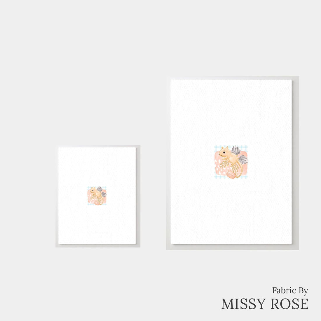 Design 806 Plaid Possum Panel – universal and adult panel sizes side by side | Fabric by Missy Rose