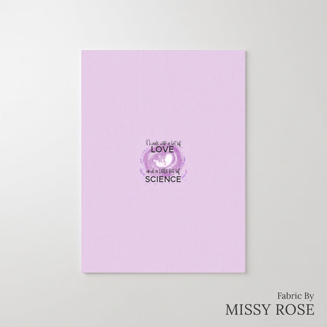 Design 808 Purple IVF Pattern Panel – printed fabric panel with centred picture, custom printed to order | Fabric by Missy Rose