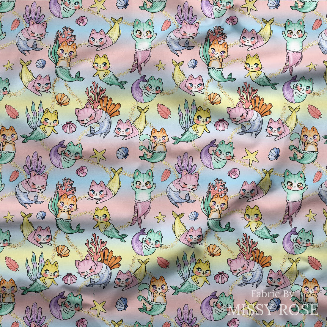 Design 81 Merkitty Fabric draped fabric mockup – custom printed fabric by the metre | Fabric by Missy Rose