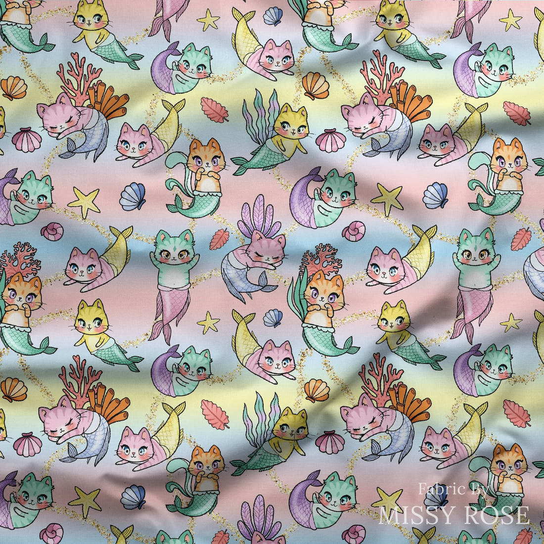 Design 81 Merkitty Fabric draped fabric mockup – custom printed fabric by the metre | Fabric by Missy Rose