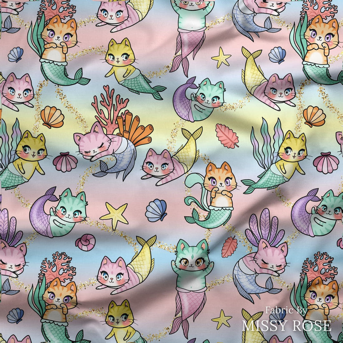Design 81 Merkitty Fabric draped fabric mockup – custom printed fabric by the metre | Fabric by Missy Rose