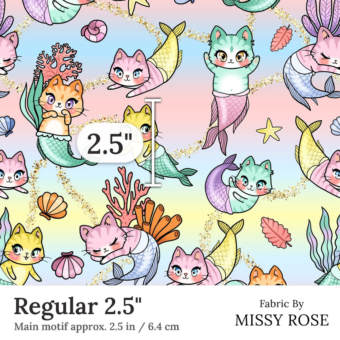 Design 81 Merkitty Fabric Regular 2.5 inch print scale guide | Fabric by Missy Rose