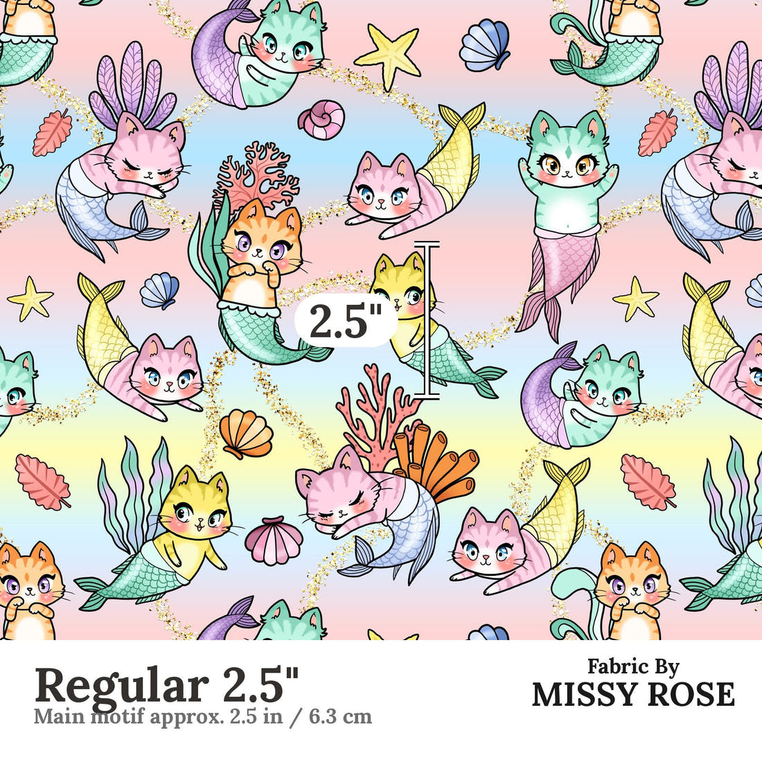 Design 81 Merkitty Fabric Regular 2.5" - print scale | Fabric by Missy Rose