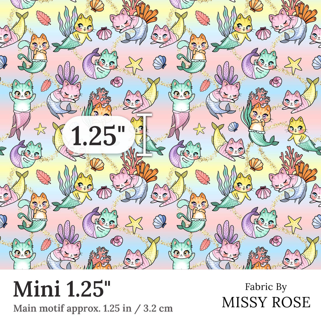 Design 81 Merkitty Fabric Mini 1.25 inch print scale guide | Fabric by Missy Rose