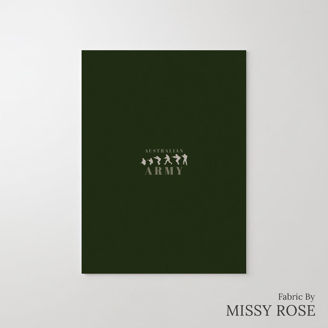 Design 810 Army Panel – printed fabric panel with centred picture, custom printed to order | Fabric by Missy Rose